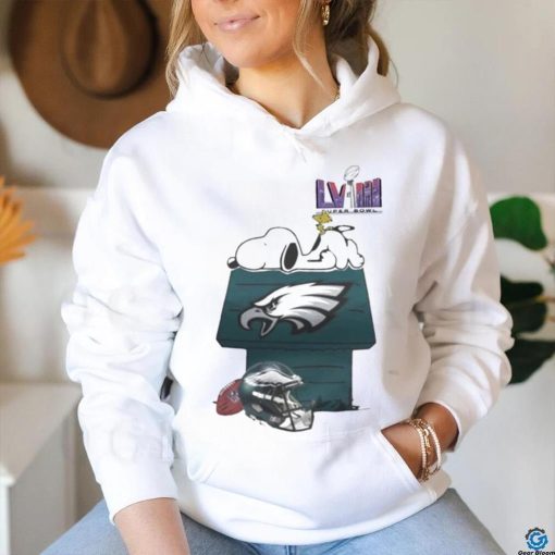 Design Super Bowl 2024 Snoopy And Woodstock Resting Together Philadelphia Eagles Shirt