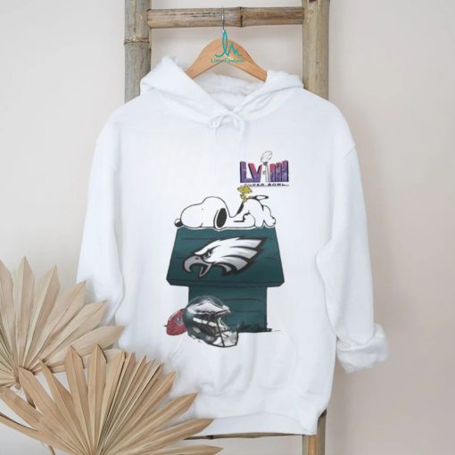 Design Super Bowl 2024 Snoopy And Woodstock Resting Together Philadelphia Eagles Shirt