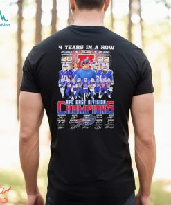 Design buffalo Bills 4 Years In A Row 2020 2024 AFC East Division Champions Signature Shirt