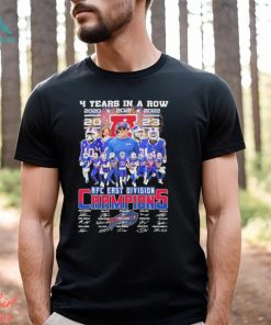 Design buffalo Bills 4 Years In A Row 2020 2024 AFC East Division Champions Signature Shirt