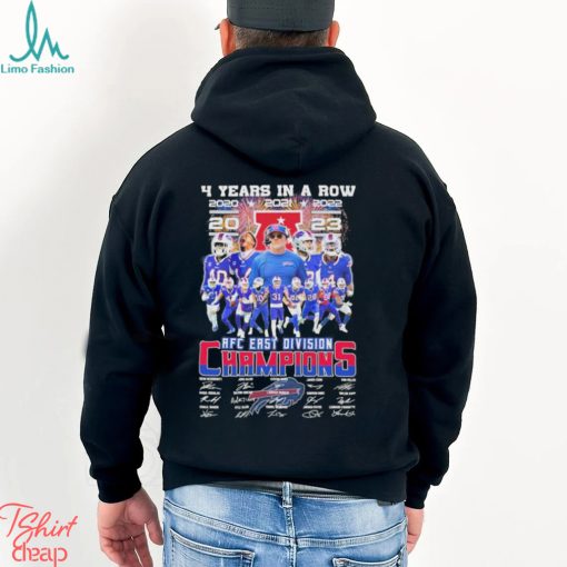 Design buffalo Bills 4 Years In A Row 2020 2024 AFC East Division Champions Signature Shirt