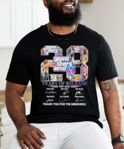 Design grand Theft Auto 23 Years Of Release T Shirt