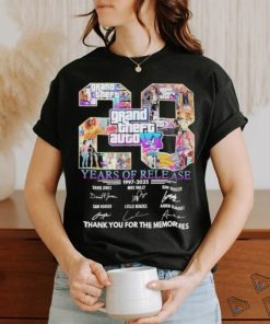 Design grand Theft Auto 23 Years Of Release T Shirt