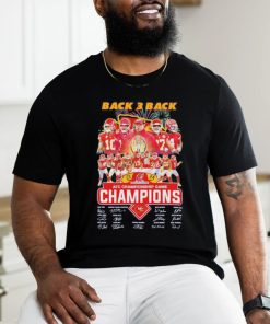 Design kansas city chiefs back 3 back team afc championship game champions signature shirt