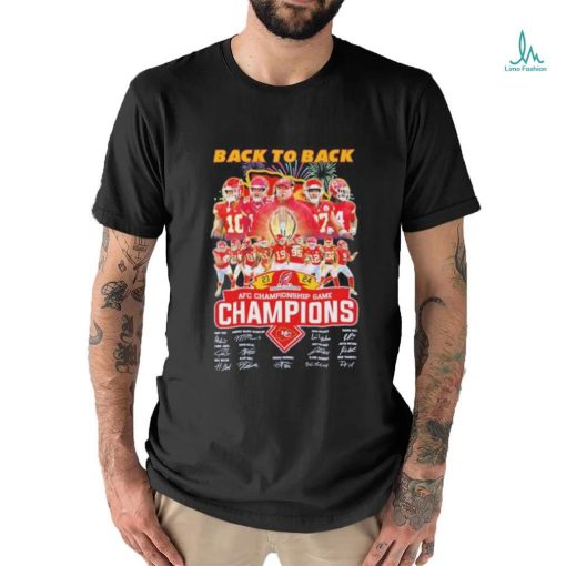 Design kansas city chiefs team afc championship game champions signature shirt