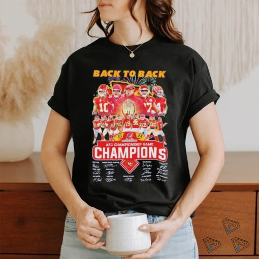 Design kansas city chiefs team afc championship game champions signature shirt