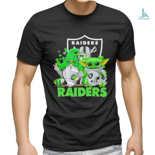 Design las Vegas Raiders Baby Yoda Happy St.Patrick’s Day Shamrock T Shirt