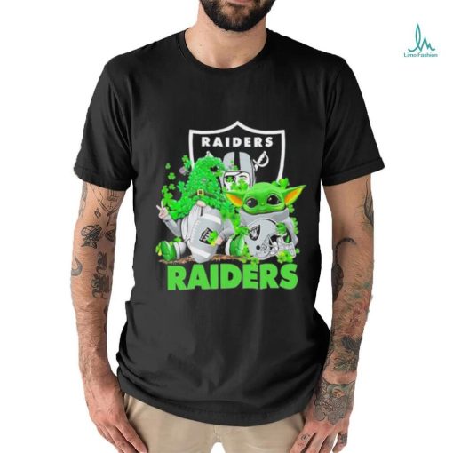 Design las Vegas Raiders Baby Yoda Happy St.Patrick’s Day Shamrock T Shirt