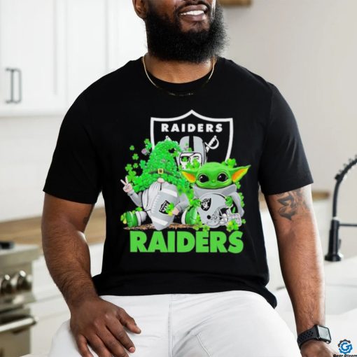 Design las Vegas Raiders Baby Yoda Happy St.Patrick’s Day Shamrock T Shirt