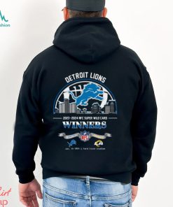 Detroit Lions 2023 2024 NFC Super Wild Card Winners Skyline NFL Playoffs Divisional January 14 2024 At Ford Field Stadium T Shirt