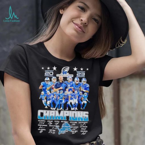 Detroit Lions 2023 NFC Champions signatures shirt