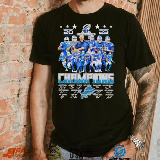 Detroit Lions 2023 NFC Champions signatures shirt