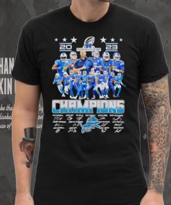 Detroit Lions 2023 NFC Champions signatures shirt