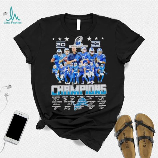 Detroit Lions 2023 NFC Champions signatures shirt