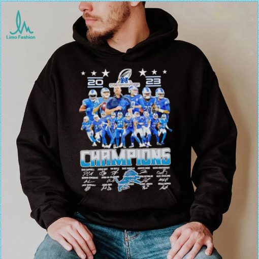 Detroit Lions 2023 NFC Champions signatures shirt