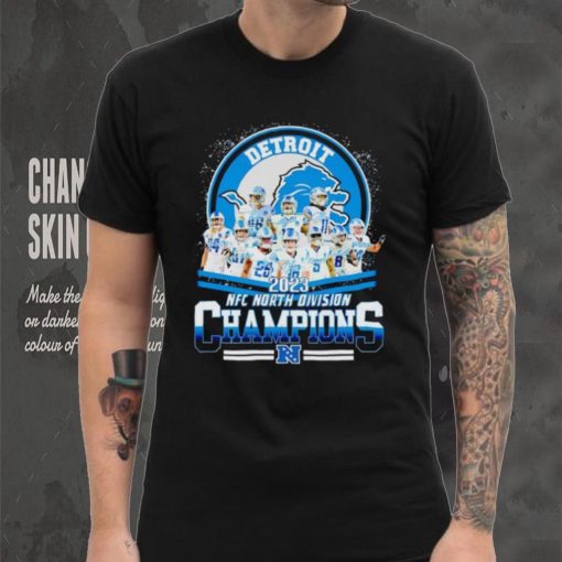 Detroit Lions 2023 NFC North Division Champions player signatures shirt