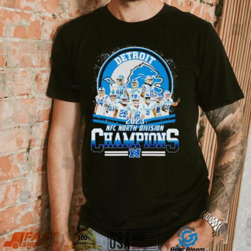 Detroit Lions 2023 NFC North Division Champions player signatures shirt