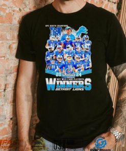 Detroit Lions 2024 NFL Wild Card Playoffs Winners NFC North Champions signatures shirt