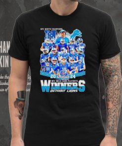 Detroit Lions 2024 NFL Wild Card Playoffs Winners NFC North Champions signatures shirt