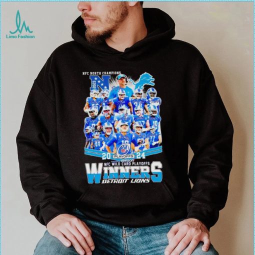 Detroit Lions 2024 NFL Wild Card Playoffs Winners NFC North Champions signatures shirt