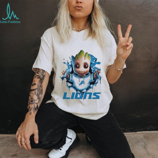 Detroit Lions Baby Groot Blood Inside Me Shirt