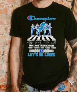 Detroit Lions Champion Abbey Road NFC North Division 2023 let’s go Lions signatures shirt
