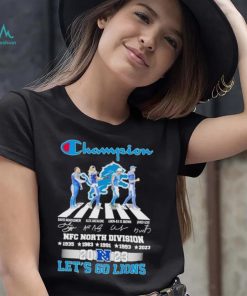 Detroit Lions Champion Abbey Road NFC North Division 2023 let’s go Lions signatures shirt