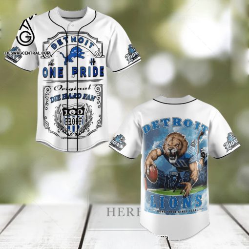 Detroit Lions Classic Full Print Baseball Jersey