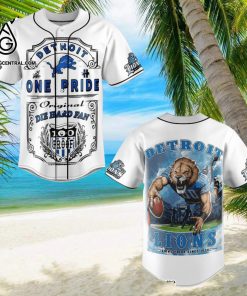 Detroit Lions Classic Full Print Baseball Jersey