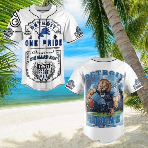 Detroit Lions Classic Full Print Baseball Jersey