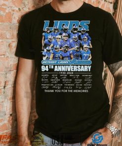Detroit Lions Football Team 94th Anniversary 1930 2024 Thank You For The Memories Signatures Shirt