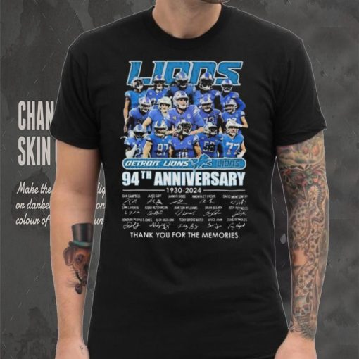 Detroit Lions Football Team 94th Anniversary 1930 2024 Thank You For The Memories Signatures Shirt