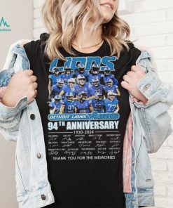 Detroit Lions Football Team 94th Anniversary 1930 2024 Thank You For The Memories Signatures Shirt