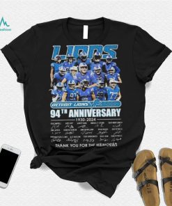 Detroit Lions Football Team 94th Anniversary 1930 2024 Thank You For The Memories Signatures Shirt