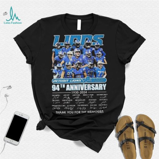 Detroit Lions Football Team 94th Anniversary 1930 2024 Thank You For The Memories Signatures Shirt