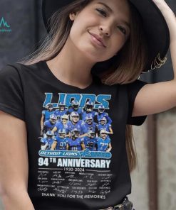 Detroit Lions Football Team 94th Anniversary 1930 2024 Thank You For The Memories Signatures Shirt
