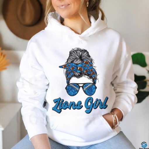 Detroit Lions Girl Messy Bun Shirt