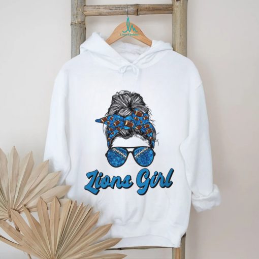 Detroit Lions Girl Messy Bun Shirt