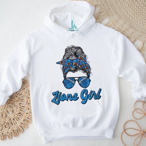 Detroit Lions Girl Messy Bun Shirt