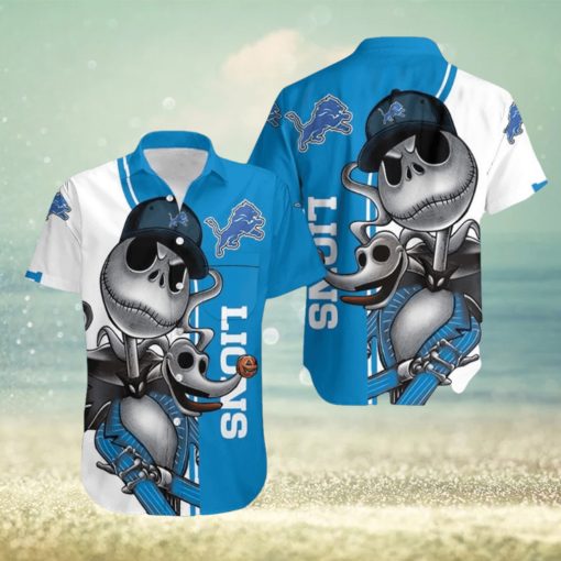 Detroit Lions Jack Skellington And Zero Hawaiian Shirt