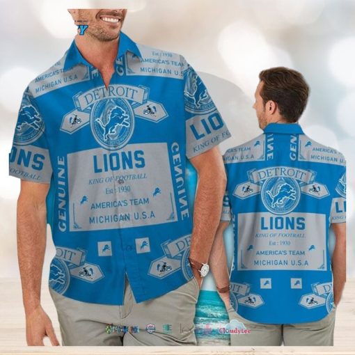 Detroit Lions King Of Football Americas Team Hawaiian Shirt