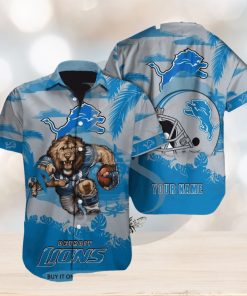 Detroit Lions Mascot Custom Name Hawaiian Shirt