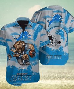 Detroit Lions Mascot Custom Name Hawaiian Shirt