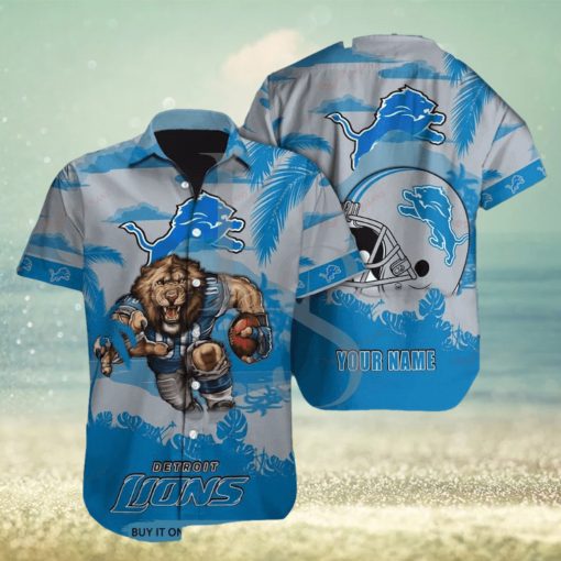 Detroit Lions Mascot Custom Name Hawaiian Shirt