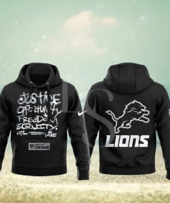 Detroit Lions NFL Justice Opportunity Equity Freedom Hoodie 3D