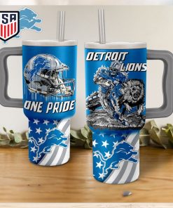 Detroit Lions One Pride Wavy Pattern Tumbler With Handle