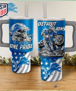 Detroit Lions One Pride Wavy Pattern Tumbler With Handle