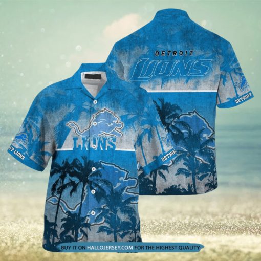 Detroit Lions Palm Hawaiian Shirt