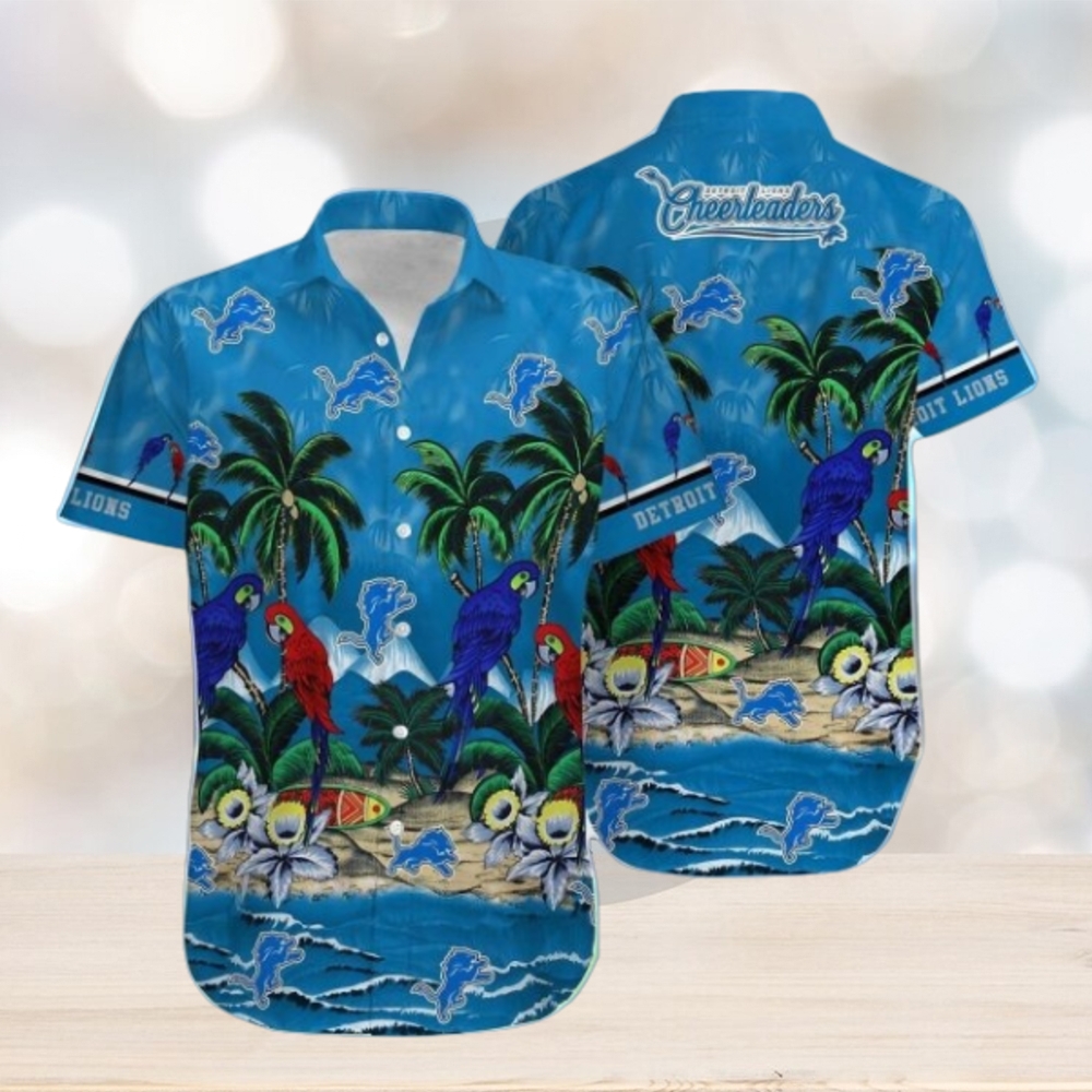 Detroit Lions Parrot Island NFL Hawaiian Shirt for fans Detroit Lions Parrot Island NFL Hawaiian Shirt for fans