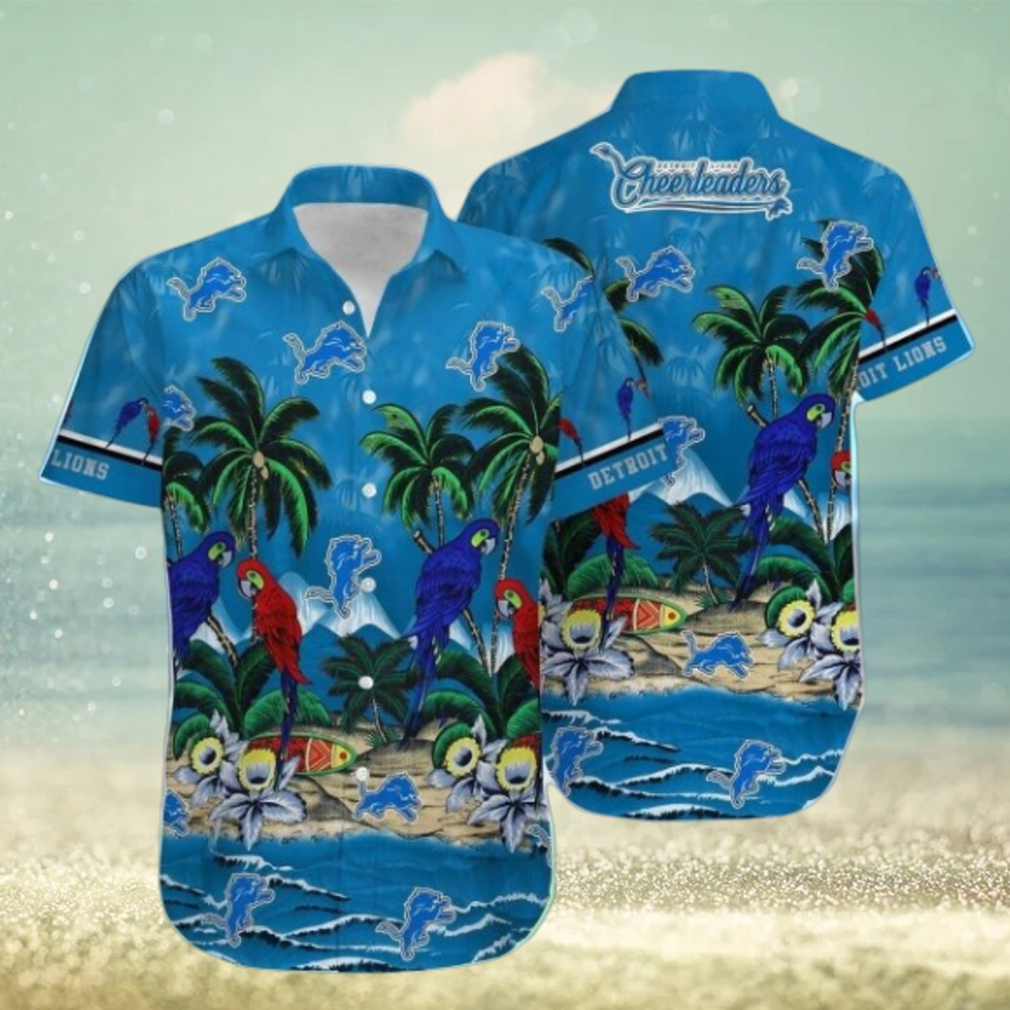 Detroit Lions Parrot Island NFL Hawaiian Shirt for fans Detroit Lions Parrot Island NFL Hawaiian Shirt for fans